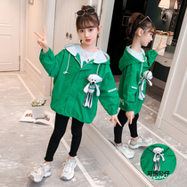 Girl Spring Clothing Jacket 2022 New Childrens Nets Red Trendy Jackets Spring Autumn CUHK Child Han Prints Fashion Windsurges