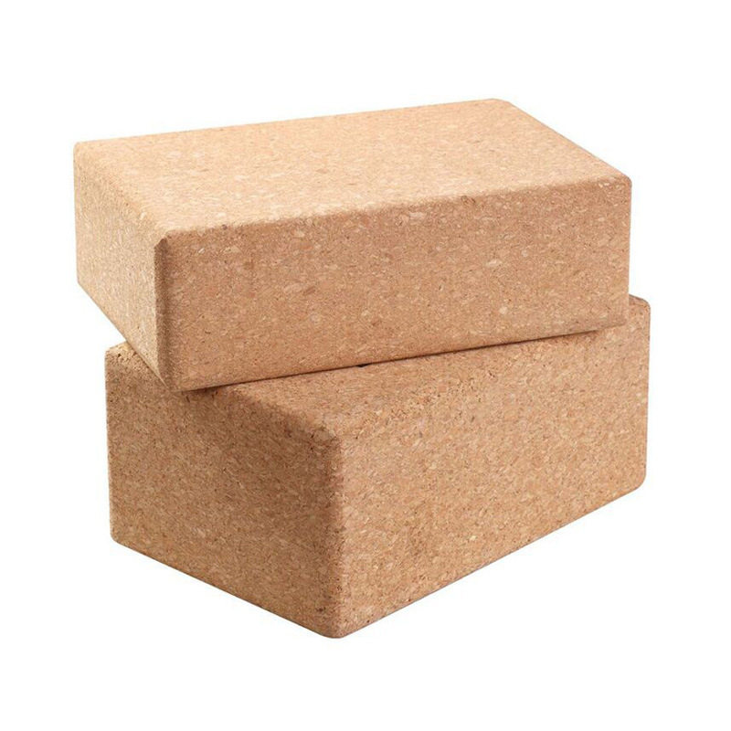 Brand cork yoga brick High density natural environmental protection odorless fitness supplies auxiliary yoga cork brick yoga brick