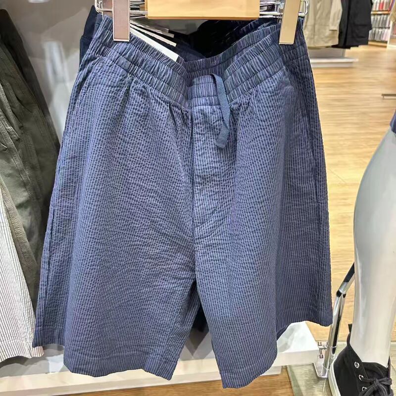 Men's Clothing/Unisex Style, Stretchy and Comfortable Shorts 481584 474123, Bubble Gauze Summer Style Five-Point Shorts