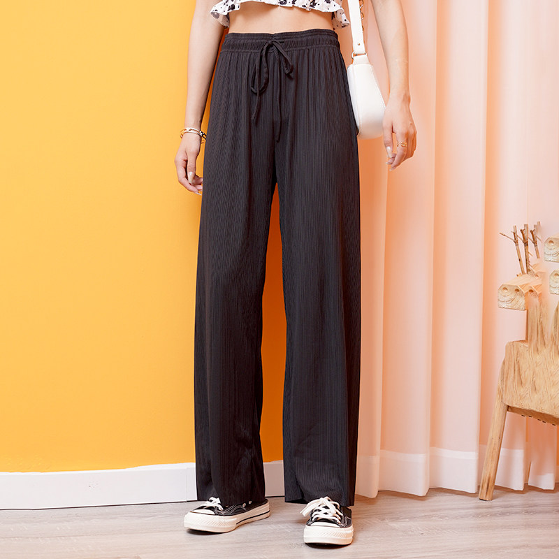 Women's home pants can be worn outside in spring and autumn, thin section, solid color, loose and thin, wide-leg pants, plus size pajama pants, women's summer all-match pants