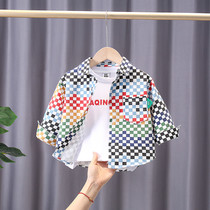 Boys coats spring and autumn 2023 new style casual inch shirts for small and medium-sized children baby spring and autumn fashion tops