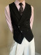 英伦风黑色西服马甲痞帅男女禁欲系高级感设计枪驳领修身背心马夹