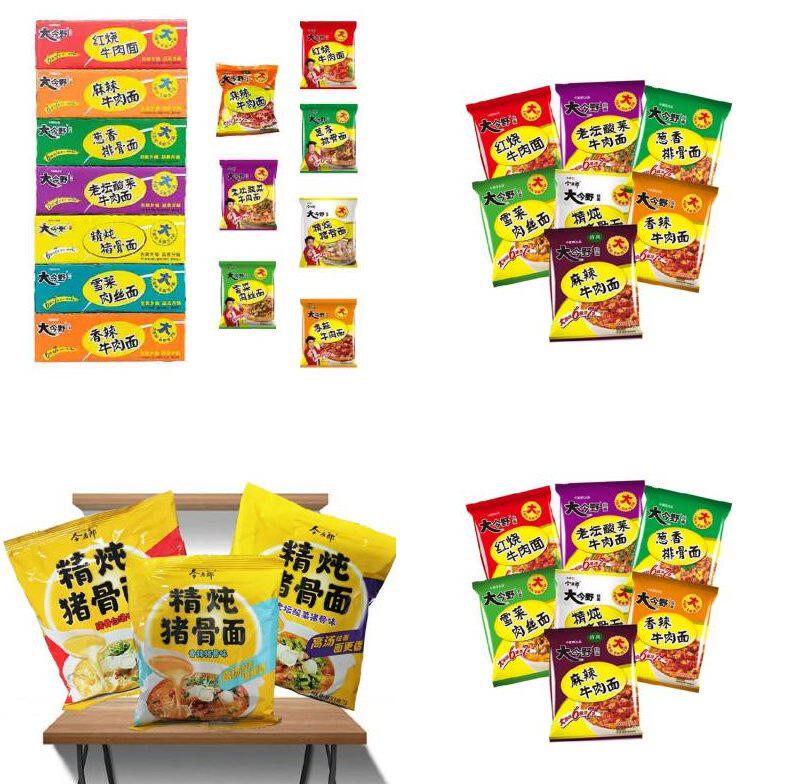 Jinmailang instant noodles big jinye ramen whole box 24 bags braised-spicy-pickled cabbage-pork bone instant instant noodles