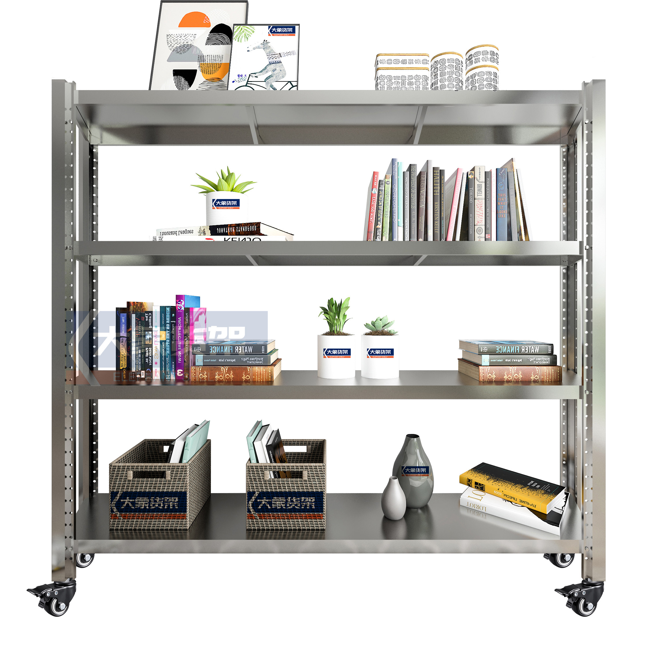 304 stainless steel heavy type shelving with wheels shelving commercial multilayer mobile home cold storage adjustable to set
