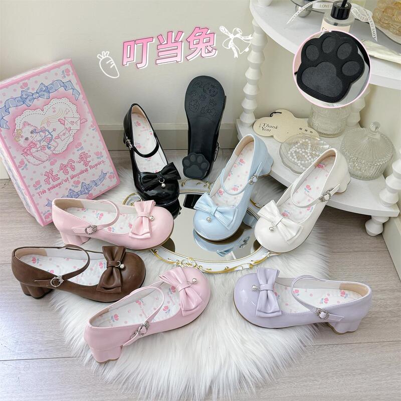 In Stock【Jingle Rabbit】Flower Bell Season Original Lolita Sweet and Cute Bow Round-Toe Shoes