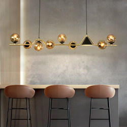 Long Strip Chandelier for Restaurant, Creative Nordic Simple and Elegant Style, Long Model, 2021 New Model, Bar Counter Dining Table Dining Room Lighting Fixtures