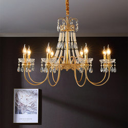 Light Luxury French-Style Master Bedroom Living Room Lamp, Crystal Simple and Elegant Dining Room Pastoral American Retro Bedroom Princess Room Chandelier