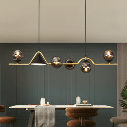2021 New Restaurant Chandelier Modern Minimalist Rectangular Dining Table Dining Room Bar Nordic Minimalist Light Luxury Internet Celebrity Lamp