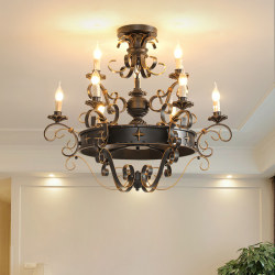 American-Style Villa Project, Restaurant Club, Duplex Living Room Lamp, Hotel Cafe, High-End, Calm and Elegant Restaurant Chandelier