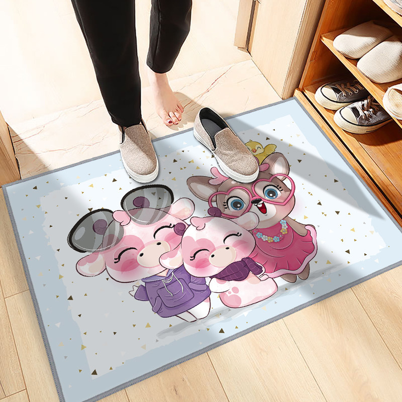 Bedroom Doormat Floor Mat room Makeup Room Entrance Door Absorbent Door Cushion Home Toilet Bathroom Mat Cartoon Pedaling Mat