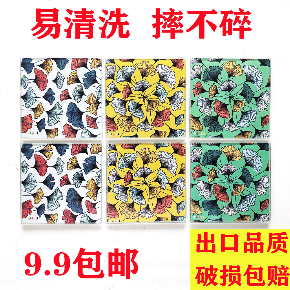 Cup Mat Creative Heat Insulation Mat Bowl Cushion Dining Table Mat Anti-Burn Tempered Glass Heat Resistant Antibacterial Fall Not Easy To Clean