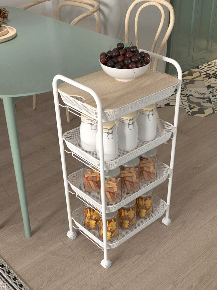 Kitchen gap shelf trolley storage rack floor removable refrigerator next to the dining car home bedroom storage rack