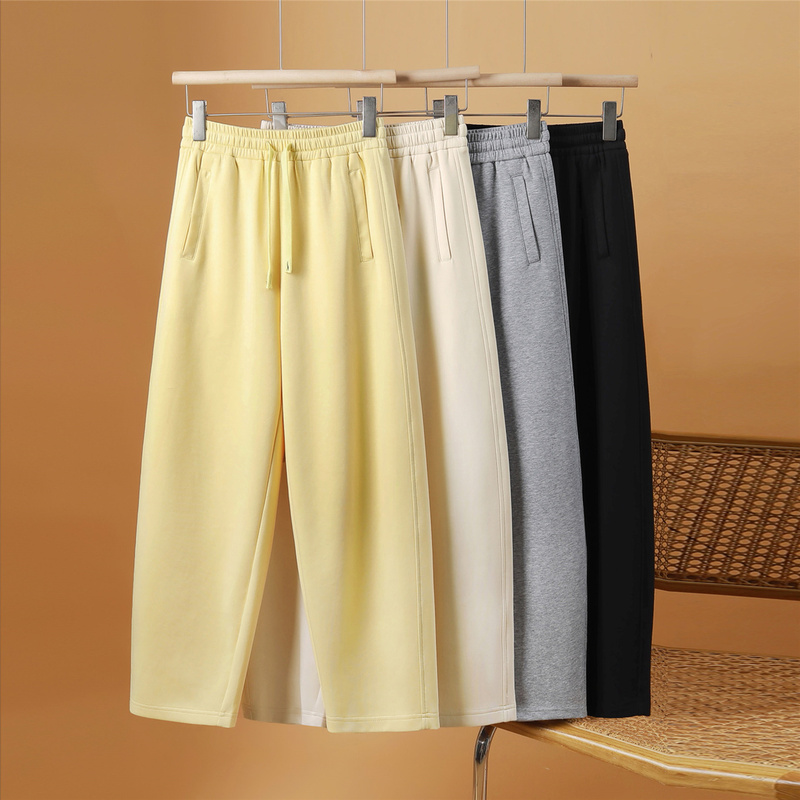 Stylish Curved Hem Cropped Pants for Women, 2026 Summer New Style, Loose Wide-Leg Pants, Thin Air Cotton Balloon Pants