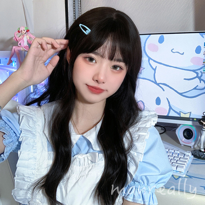 taobao agent 漫真 Wig female long hair network red water ripple Korean natural sweet cool lolita long curly hair repair full head set