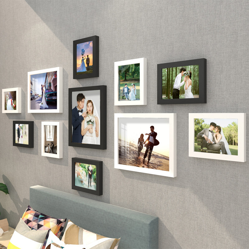 Print photos to do photo wall free punch decoration self-pasting net red photo wall background board photo frame hanging wall combination