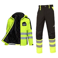 Флуоресцентно-желтое съемное хлопковое пальто + бархатные брюки