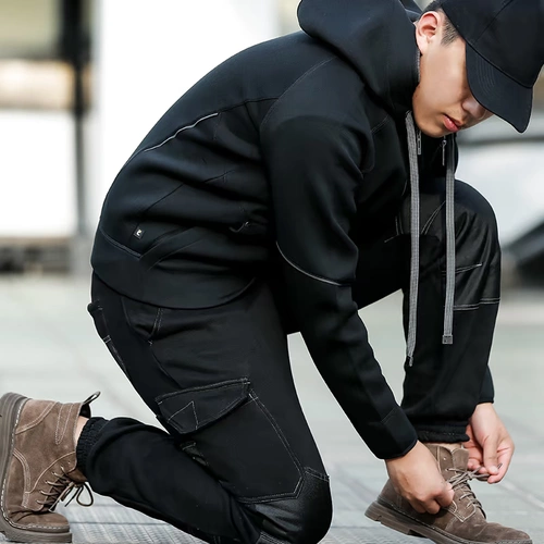 Утепленные удерживающие тепло светоотражающие штаны, эластичные бархатные рабочие наколенники, облегающий крой