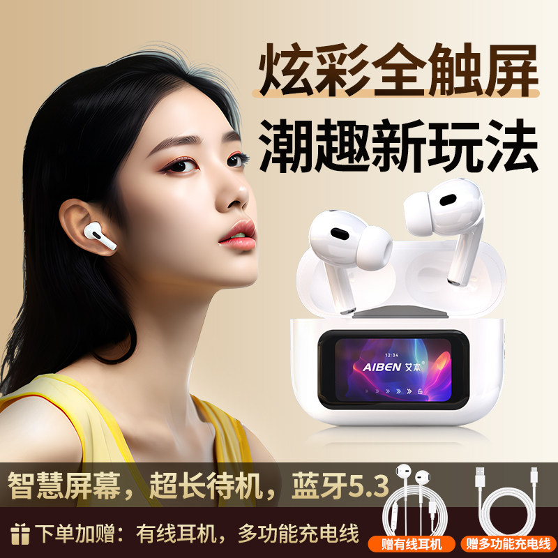 Bluetooth Wireless Headphones Semi-In-Ear Active Noise Reduction Level 4 and 6 Hearing Fm Radio Hifi High Sound Quality