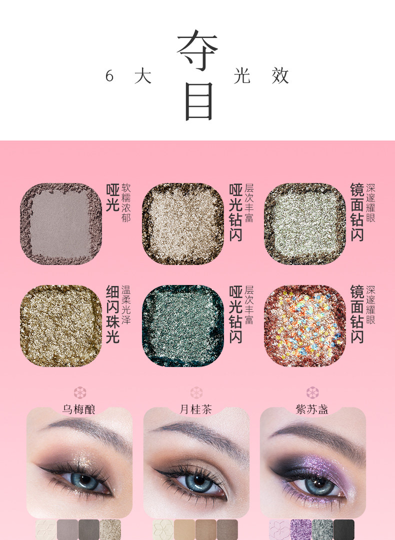 【中國直郵】新品!千妍四色自組眼影盤 磁吸自組 03#青苔煎 5.5g