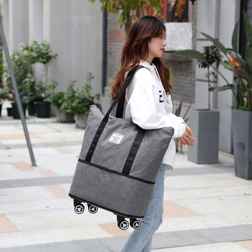 Вместительная и большая сумка для путешествий, складная портативная сумка на колесиках на одно плечо