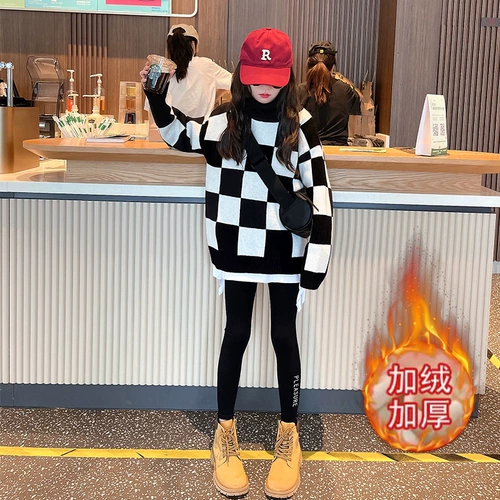 Свитер, осенний демисезонный комплект, детский флисовый зимний пуховик, подходит для подростков, в западном стиле, детская одежда