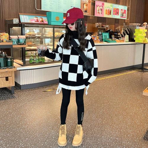 Свитер, осенний демисезонный комплект, детский флисовый зимний пуховик, подходит для подростков, в западном стиле, детская одежда