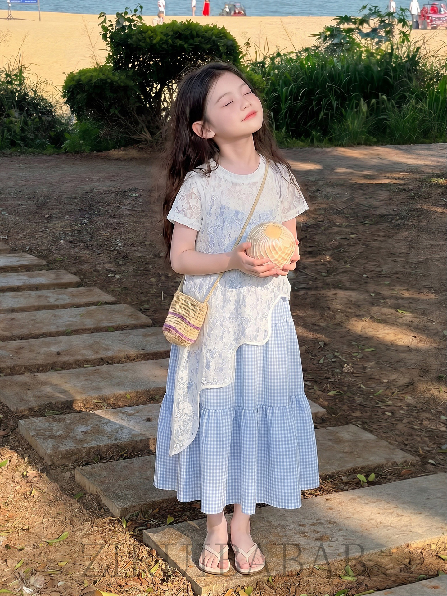 适合女童夏天穿的套装2026新款女孩大童度假风裙子儿童吊带连衣裙 — 6