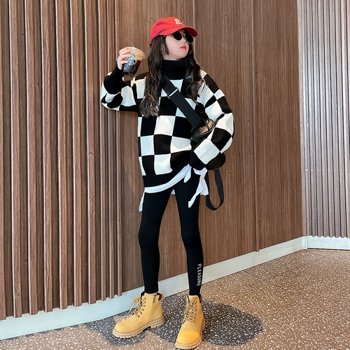 Свитер, осенний демисезонный комплект, детский флисовый зимний пуховик, подходит для подростков, в западном стиле, детская одежда