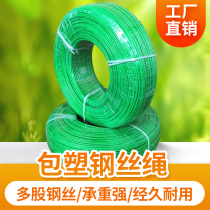 Green plastic-coated wire rope greenhouse grape rack passion fruit coated glue fine soft steel wire pull wire 34568mm thick