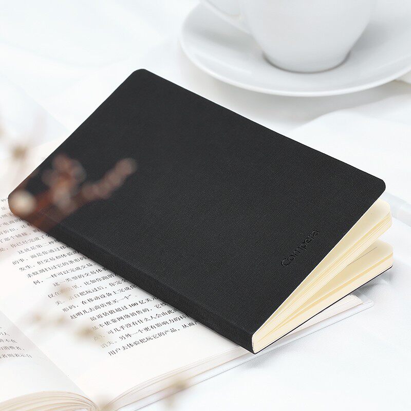 Qi Xin (COMIX) leather notebook sub stationery notepad diary B6 98 sheets C8071 black