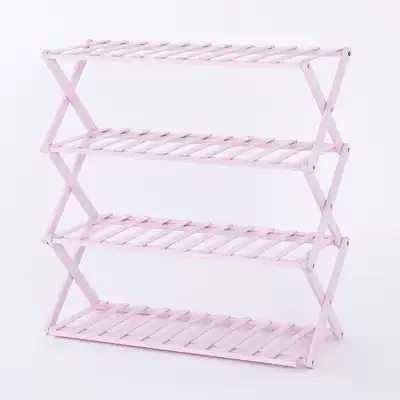 Shoe rack Multi-layer household simple space-saving student bedroom dormitory door free installation of folding bamboo shoe cabinet