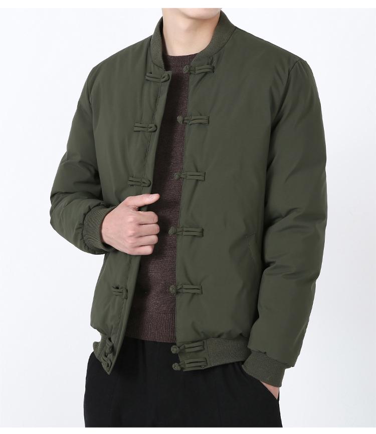 Winter Tang phù hợp với nam giới đệm bông thanh niên Trung Quốc phong cách retro Trung Quốc khóa cotton áo khoác bóng chày áo khoác cỡ lớn áo bomber nam hàng hiệu