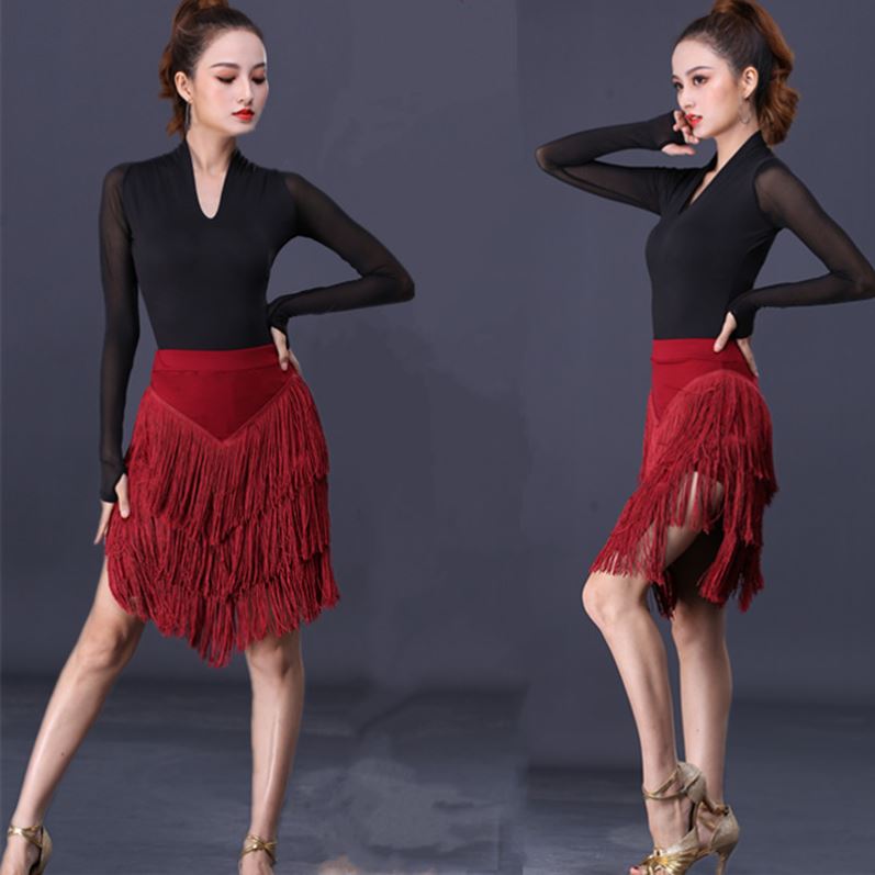 Dance dress 2022 New Latin dance dress Semi-body flow Sunational standard Performance dance dresses Dress Women Rehearsas Fashion Stomy