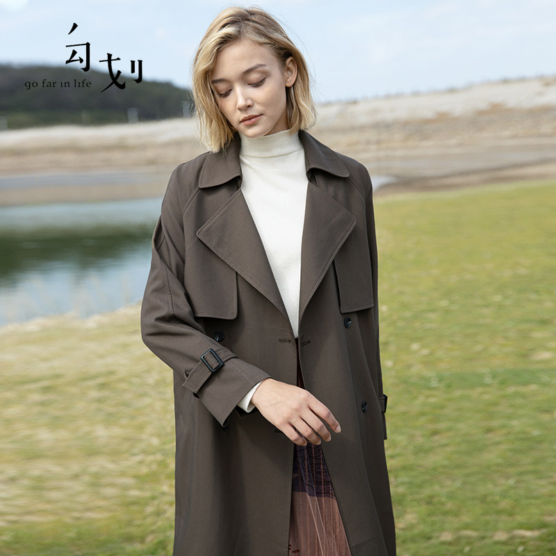 (stores in the same section) GOFAR Hook Scenic women's autumn coat with relaxed temperament commute Long version Four Seasons jacket