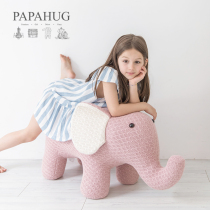 PAPAHUG|Knitted animal stool Cartoon pink elephant stool Childrens sofa shoe stool Creative gift