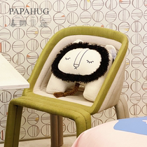 PAPAHUG|Knitted creative childrens cute pillow ins childrens room baby ornaments Lion animal pillow