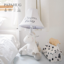 PAPAHUG|Nordic ins decoration cartoon animal Childrens room ornaments Bedroom bedside white unicorn lamp