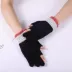Găng tay phụ nữ mùa thu và mùa đông len ấm áp đan len bị rò rỉ hai ngón tay viết ngón tay cụt ngón Học sinh Hàn Quốc găng tay nửa ngón - Găng tay