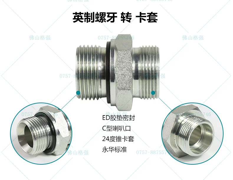 dau noi thuy luc Yonghua thủy lực chuyển tiếp doanh ferrule trực tiếp doanh 1CB 1CM 1CM 1DM hệ mét H-loại ED đệm kín đầu nối thủy lực inox đầu nối thủy lực inox