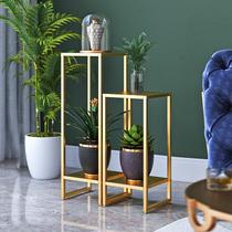 Balcony indoor flowerpot shelf simple multi-level floor-to-ceiling living room green decorative rack multi-meaty flower stand iron shelf