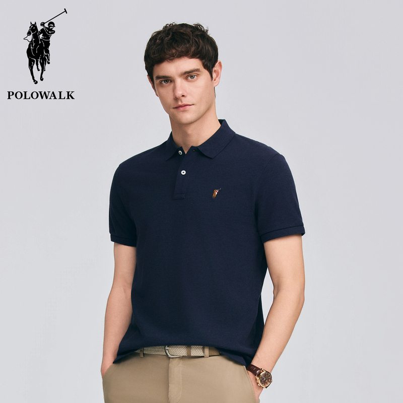 Polowalk Business Style Commuter Polo Shirt Men's Paul Summer New Classic Pure Cotton Short-Sleeved T-Shirt Trendy Polowalk Business Style Commuter Polo Shirt Men's Paul Summer New Classic Pure Cotton Short-Sleeved T-Shirt Trendy