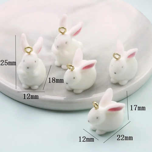 Трехмерный реалистичный кролик, аксессуар с аксессуарами, серьги, белый кролик, DIY