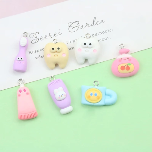 Реалистичный вентилятор, зубная щетка, зубная паста, подвеска, аксессуар с аксессуарами ручной работы, «сделай сам»