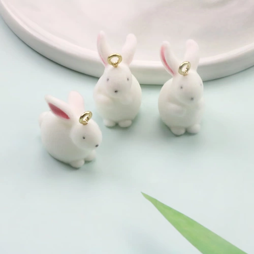 Трехмерный реалистичный кролик, аксессуар с аксессуарами, серьги, белый кролик, DIY