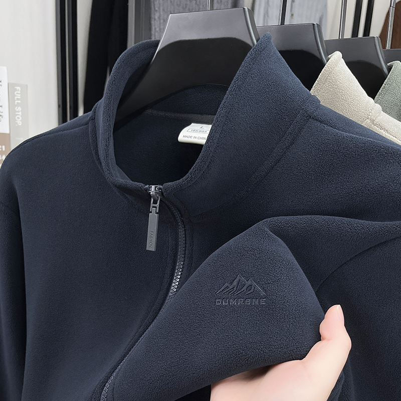Ori Fleece Jacket Men's Autumn and Winter Outdoor Warm and Cold-Resistant Cardigan Fleece Sweatshirt Large Size Loose Casual Jacket