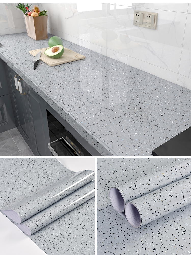 Kitchen stove top high temperature oil proof waterproof furniture refurbishment self-adhesive sticker marble pattern wall sticker thickened wallpaper