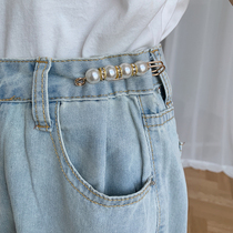 South Korea waist artifact fixed small skirt pants Pin button accessories fixed clothes Joker brooch