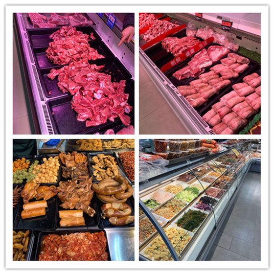 Black thickened pork plate tray freezer display plate cold fresh meat display can put fresh chilled deli plate