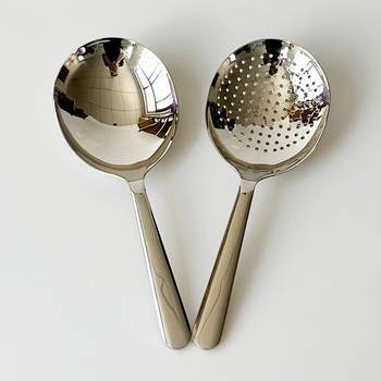 Foreign trade inventory big head spoon 304 stainless steel split meal spoon