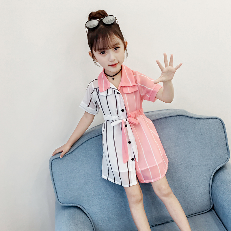 Girls dress summer dress 2022 new children's super foreign style princess dress big children's dress little girl chiffon skirt trendy